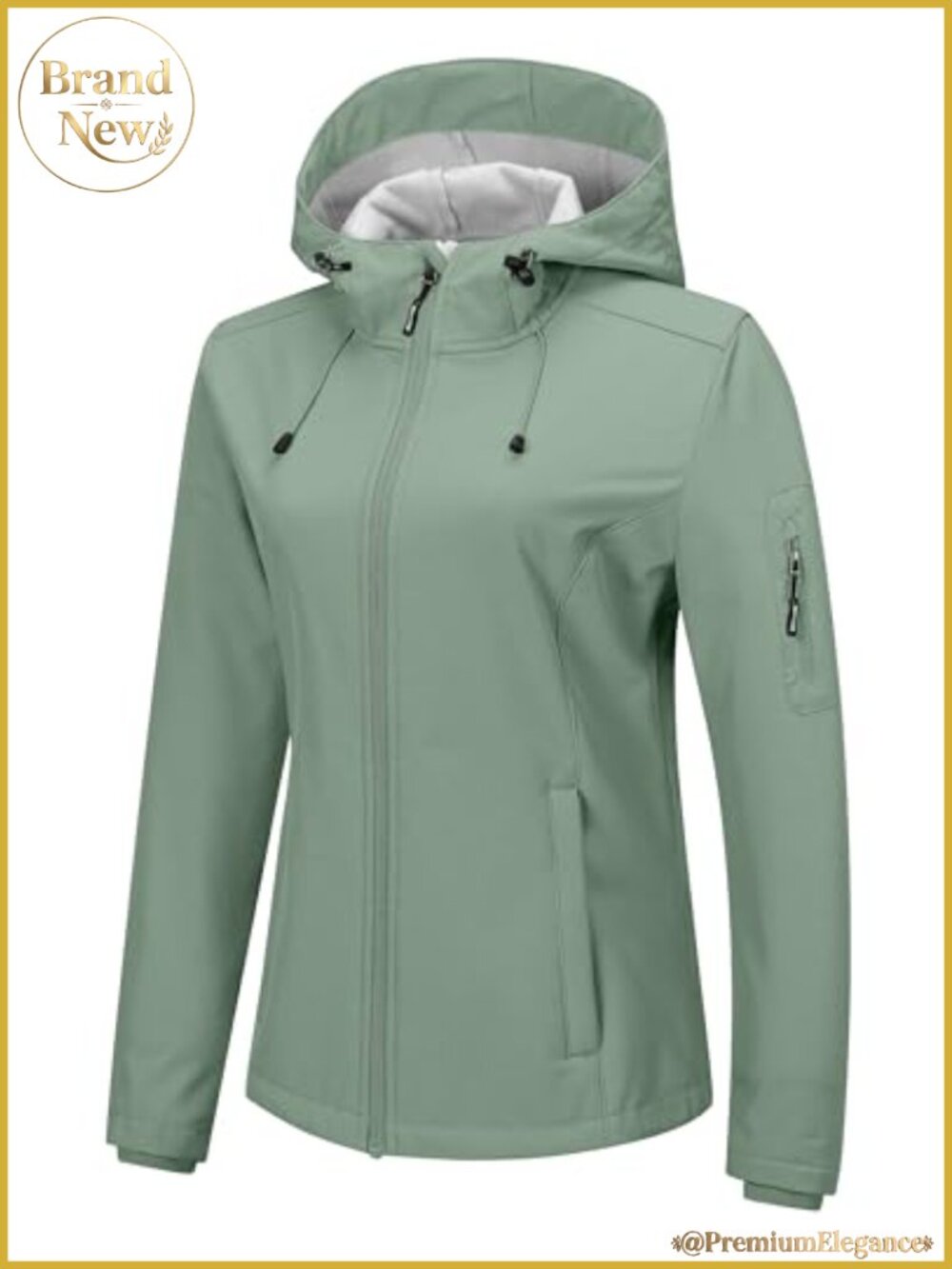 Womens Softshell Jacket Fleece Lined Waterproof Windproof Hooded Rain Coat